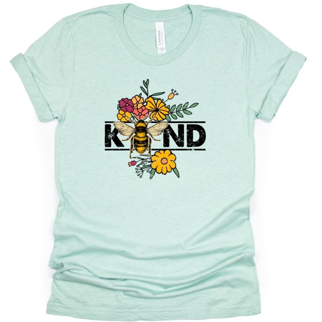 Bee Kind Floral Adult T-Shirt