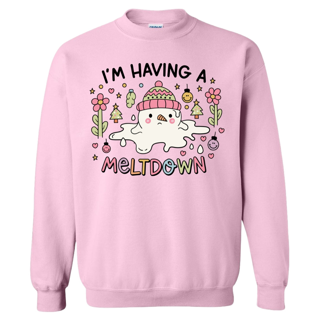 I'm Having A Meltdown Snowman Holiday Crewneck Sweatshirt