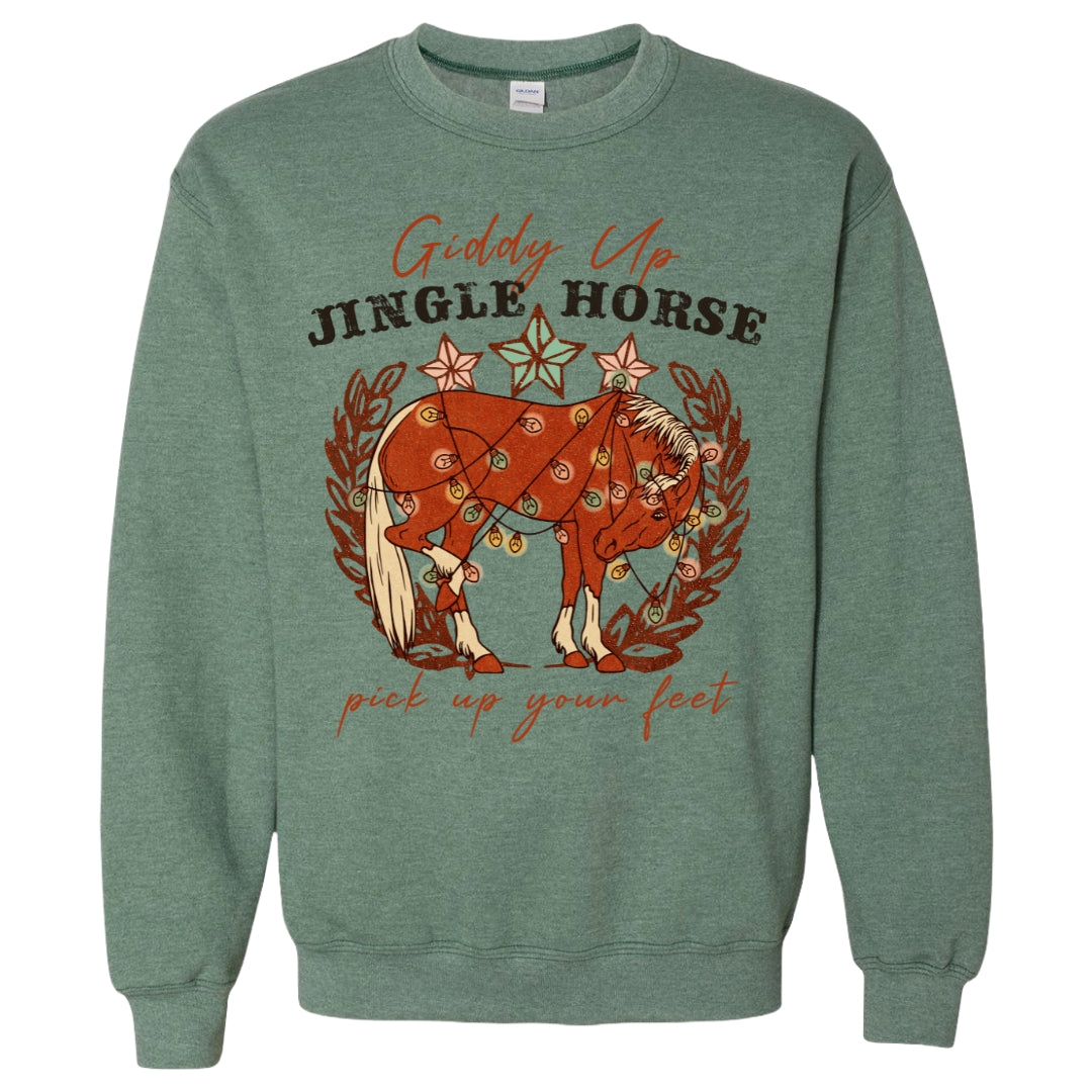 Giddy Up Jingle Horse Crewneck Sweatshirt