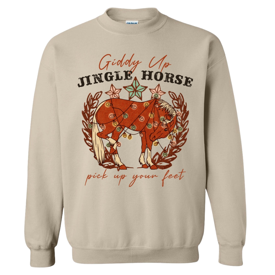 Giddy Up Jingle Horse Crewneck Sweatshirt