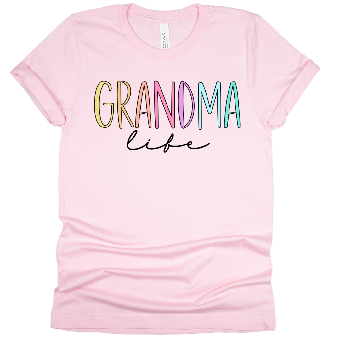 Grandma Life Pastel Rainbow T-Shirt