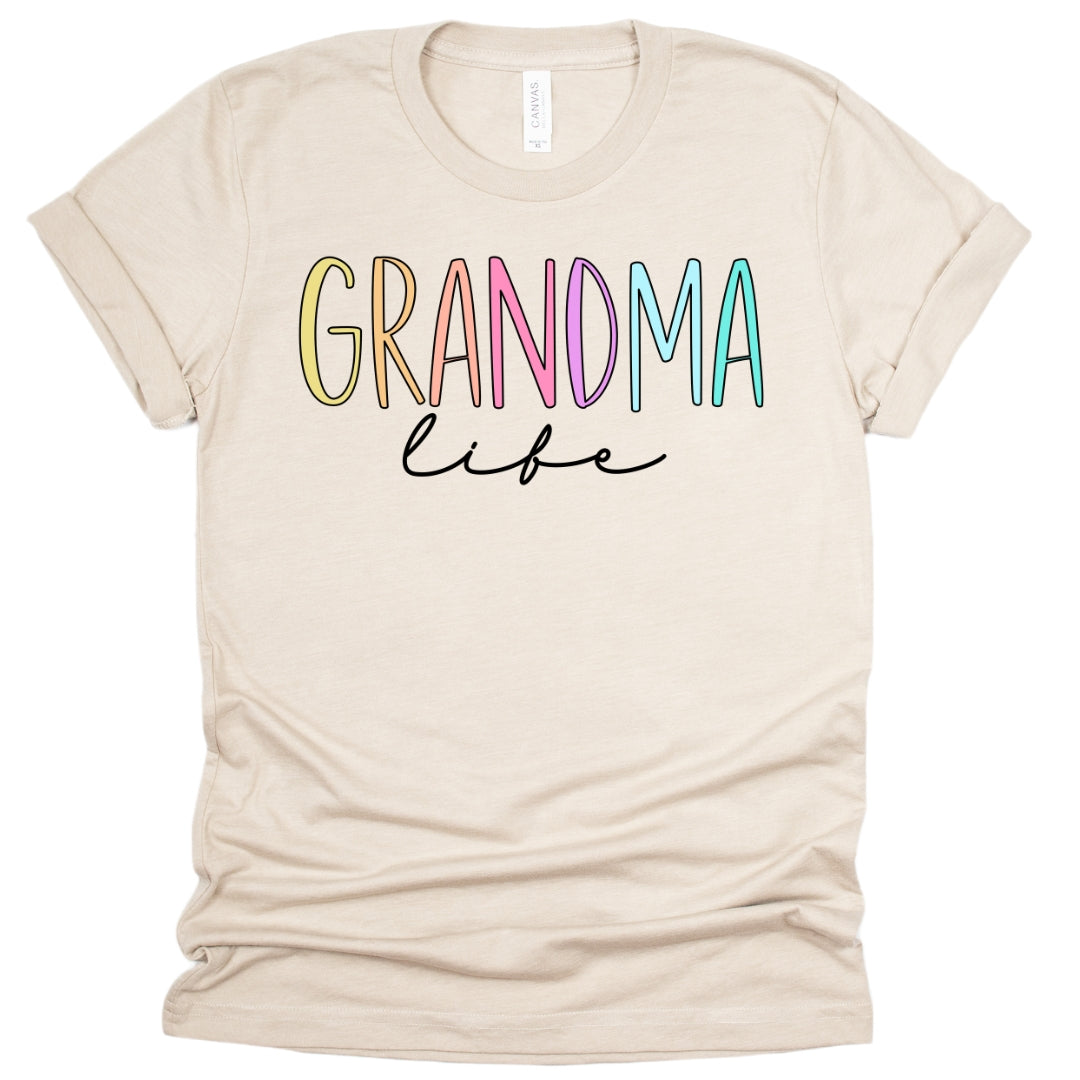 Grandma Life Pastel Rainbow T-Shirt