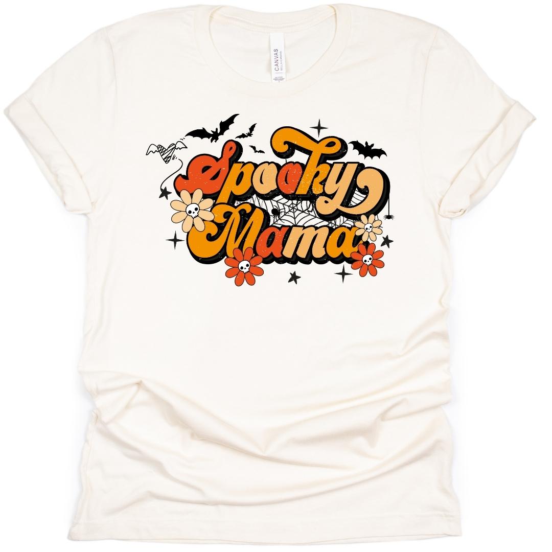 Spooky Mama Floral Adult T-Shirt