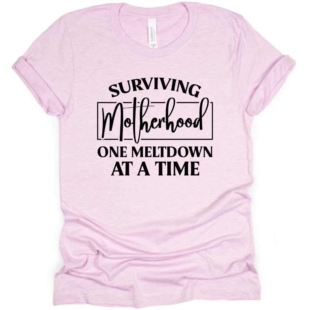 Surviving Motherhood One Meltdown At A Time T-Shirt