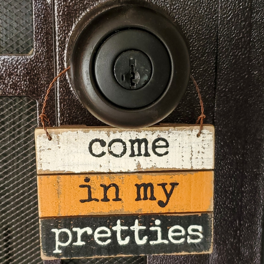 "Come In My Pretties" Hanging Ornament Sign