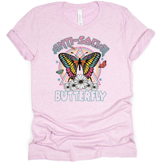 Anti-Social Butterfly Adult T-Shirt