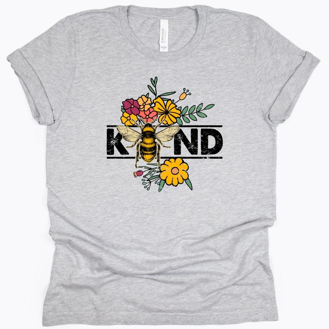 Bee Kind Floral Adult T-Shirt