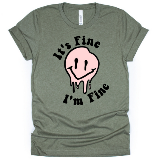 It's Fine, I'm Fine Smiley Adult T-Shirt